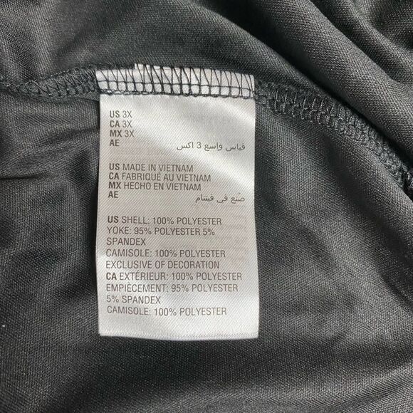 Style & Co Plus Size Swiss-Dot Velvet-Yoke Top Eyelet Black 3X NWT - Picture 10 of 10